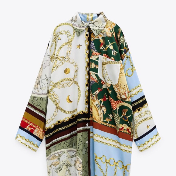 ZARA NWT Oversized Patchwork Shirt S - Picture 6 of 8